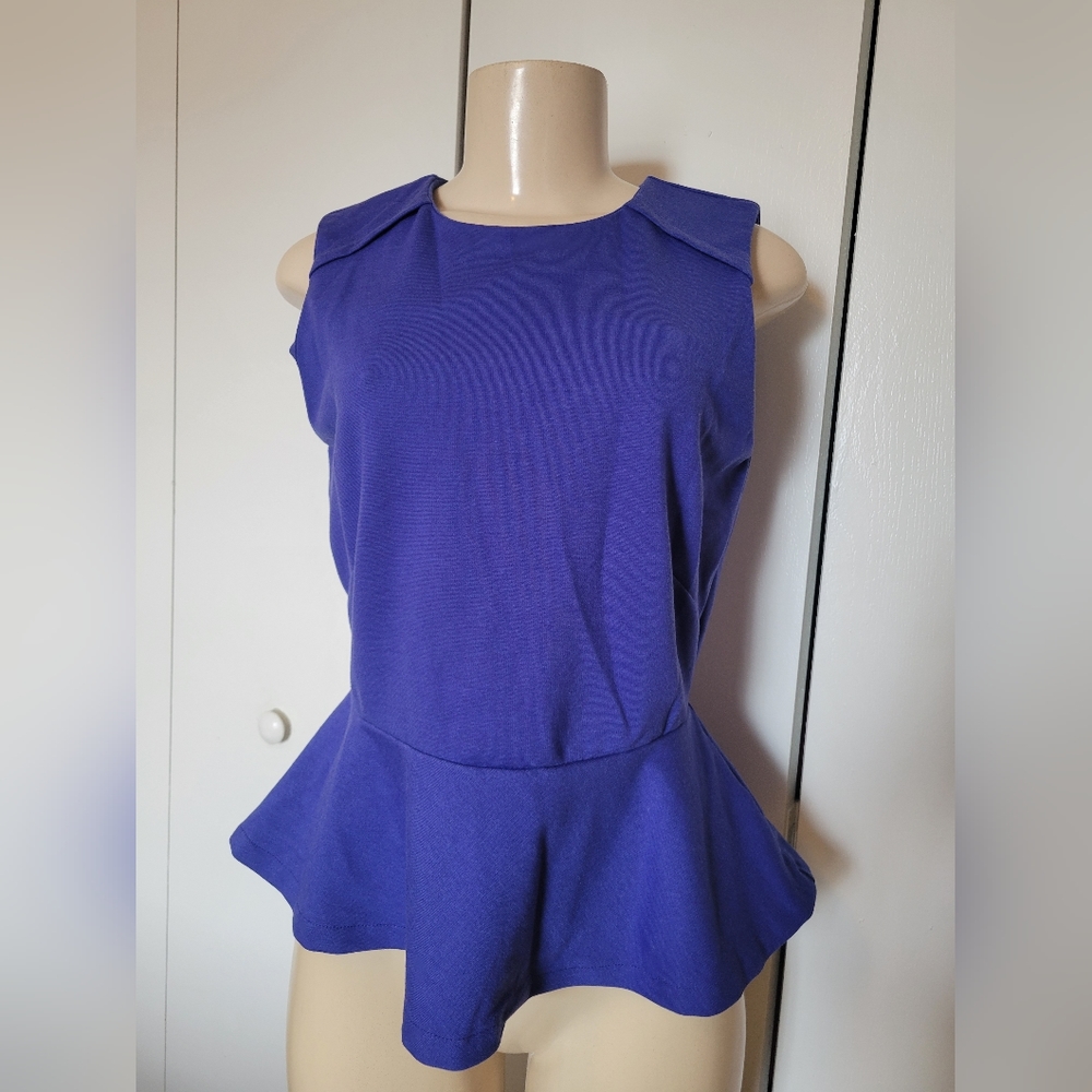 BY WALTER BAKER peplum top, blue color, size Small